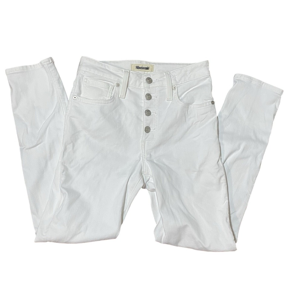 Madewell Curvy High Rise Skinny Crop White Jeans Size 25 - Picture 1 of 3